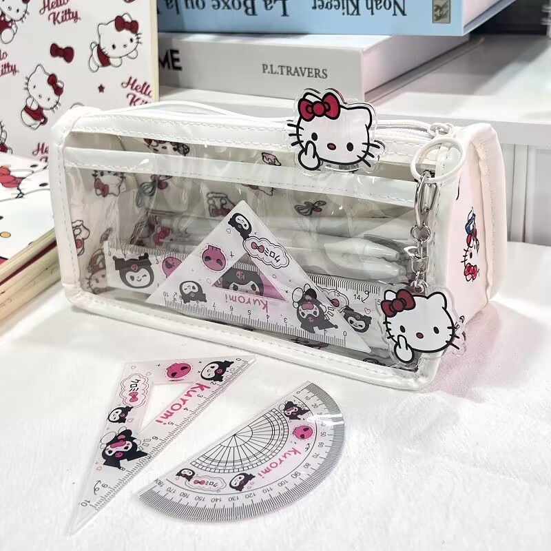 Cute Hello Kitty Transparent PVC High Capacity Pencil Bag Storage Bag Purse Card Package Pencil Case Storage Stationery Supplies Shopee Philippines