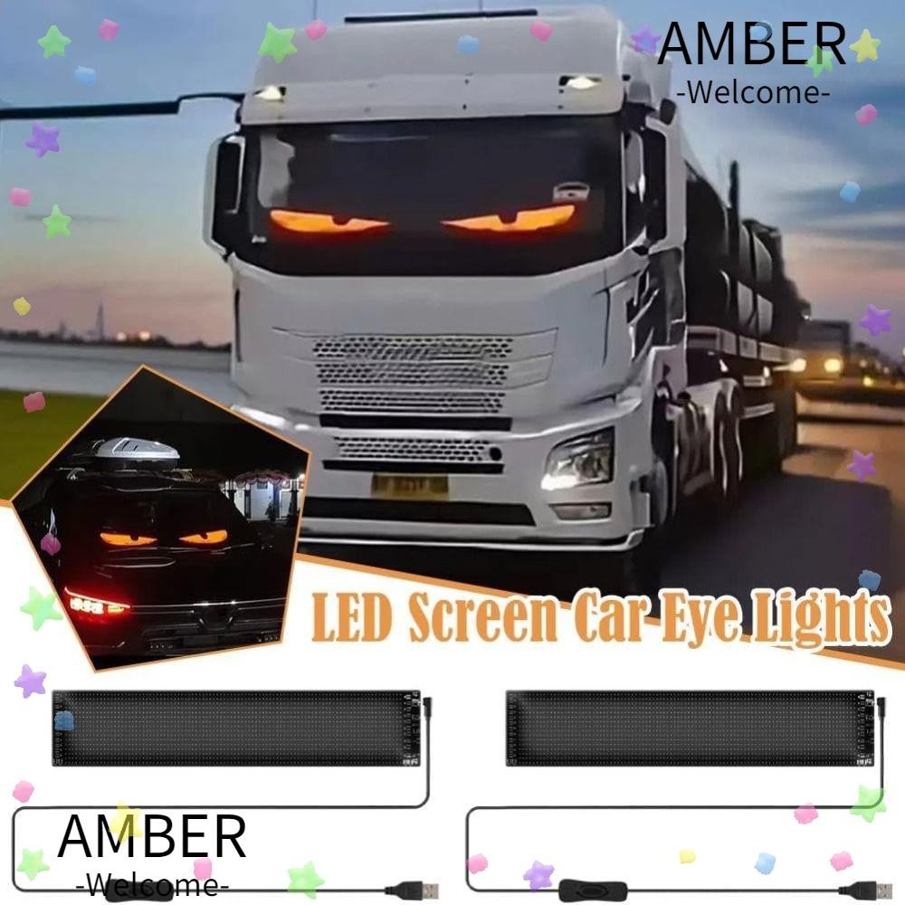 AMBER Car LED Display, Flexible with Custom Scrolling Devil Eyes Light ...