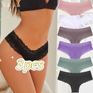 3PCS/Set Women's Panties Cotton Underwear Sexy Lace Girls Briefs Low-Rise Breathable  Panty Women Underpants Female Lingerie M-XL