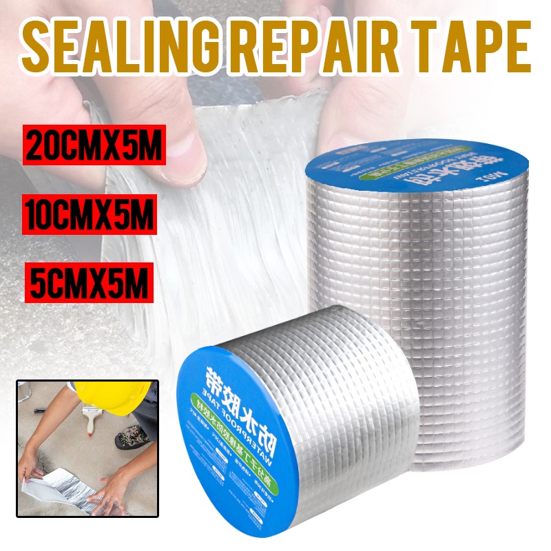 KAIHENG Butyl Sealant Tape – Aluminum Foil Waterproof Tape, 2” X 16ft, For Roof Leaks, Windows, RVs, Boats & Pipes
