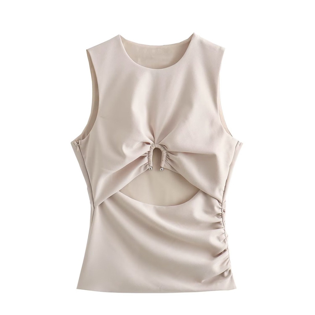 6493 European and American Style Round Neck Sleeveless Slim Fitting ...