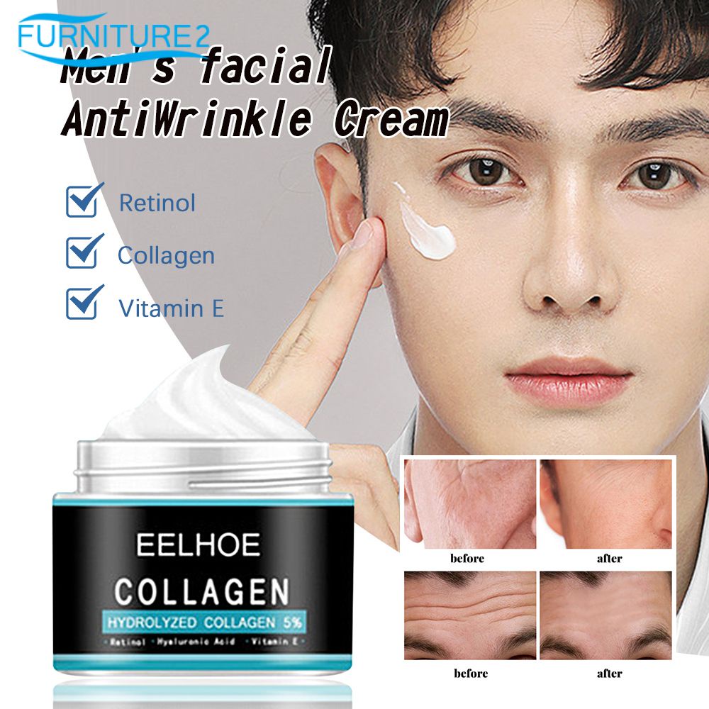 Eelhoe Mens Face Anti Wrinkle Cream Collagen Retinol Hyaluronic Acid Vitamin E Facial Lifting 8475