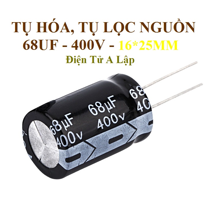 New CAPACITOR, POWER FILTER CAPACITOR 68UF / 400V, PRICE FOR 1 16*25MM ...