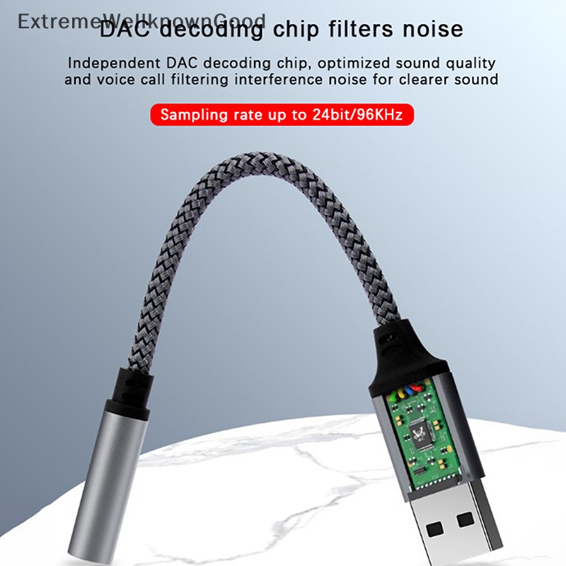 [ExtremeWellknownGood] USB External Sound Card 3.5mm Jack Female Audio