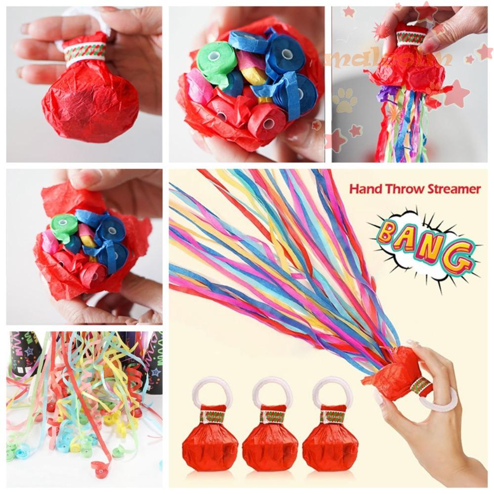 MALCOLM Hand Throw Ribbon Props, Confetti Streamers Paper Cracker