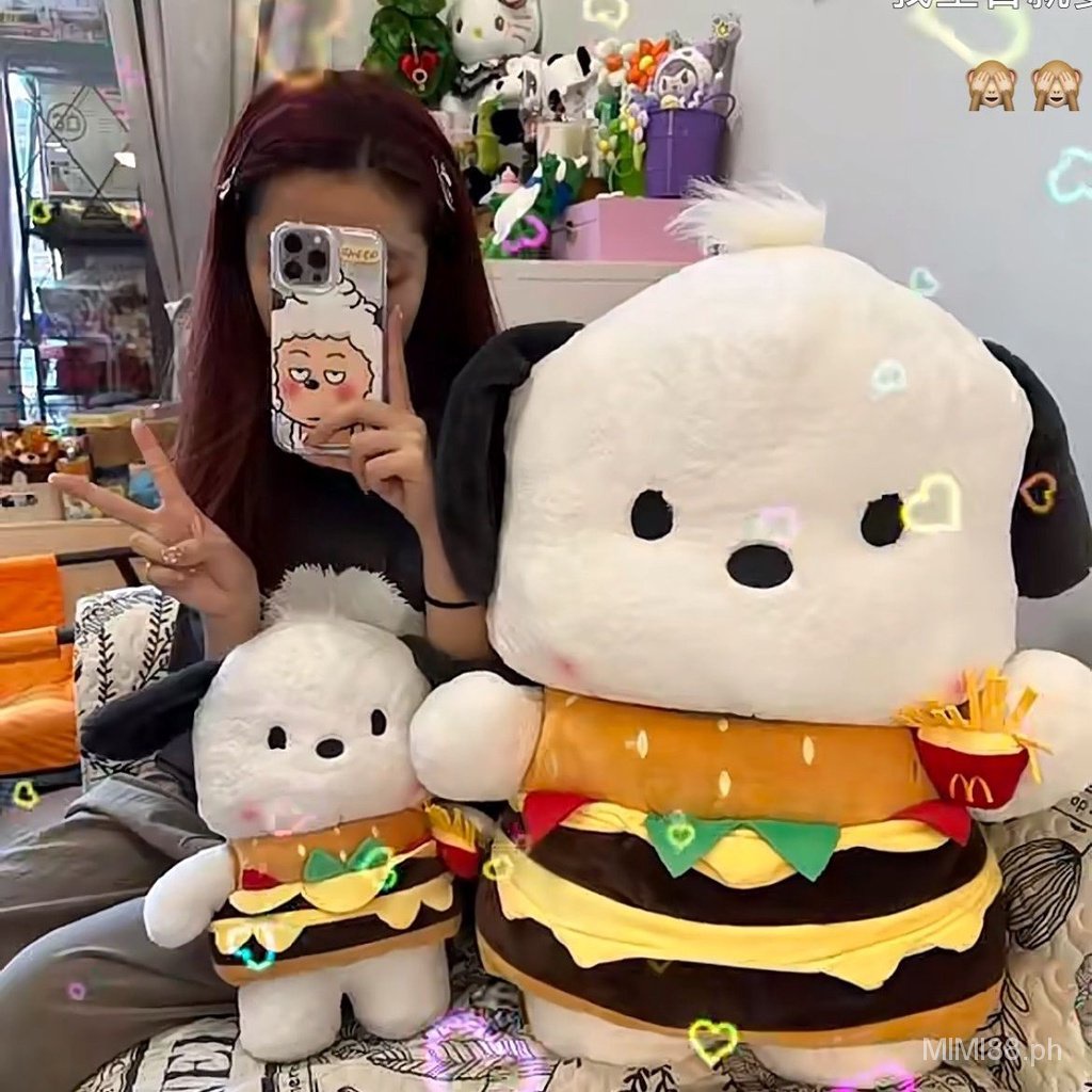 Super cute hamburger Chapa dog Pochacco plush toy doll hamburger dog