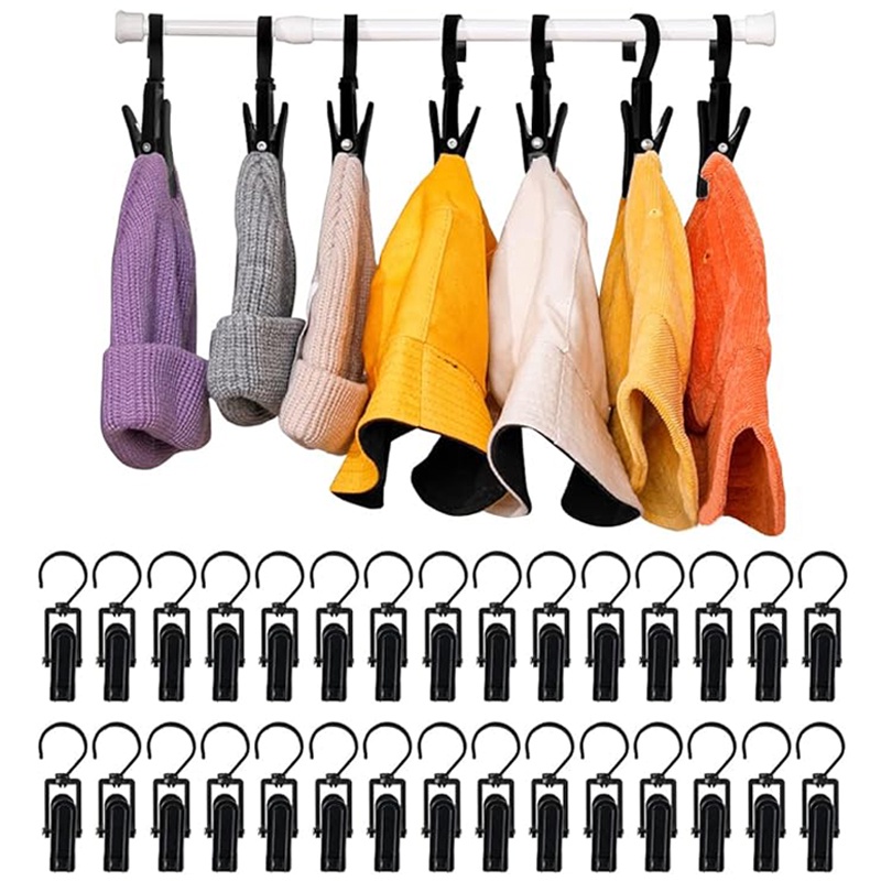 5/10/20Pcs Wardrobe Hat Cap Hanging Clips/360° Rotatable Underwear Sock ...