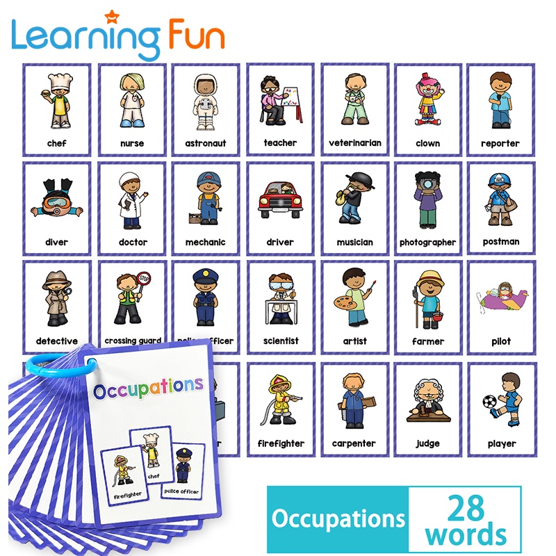 Children Learning Occupations English Flashcards Educational Toys for ...