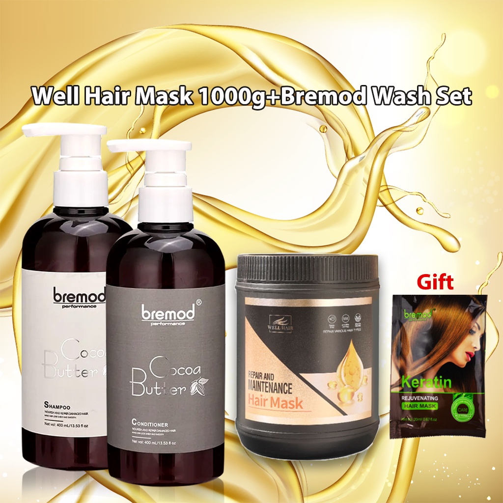 Bremod Shampoo & Conditioner +Hair Mask 400mL Hair Treatment Organic