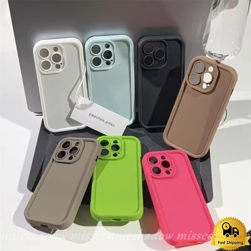 Silicon For IPhone 11 Case 15 12 13 14 Pro Max Luxury Solid Phone ...