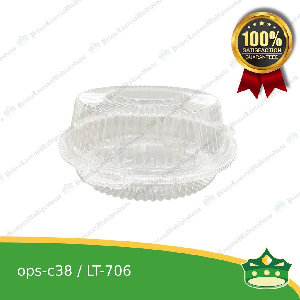 [50 pcs] clear clamshell OPS-c38 round OPS clearview food containers ...