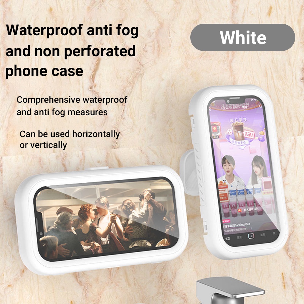 Waterproof Home Mobile Phone Case Wall Mounted Bracket Touch Screen  Bathroom Phone Holder