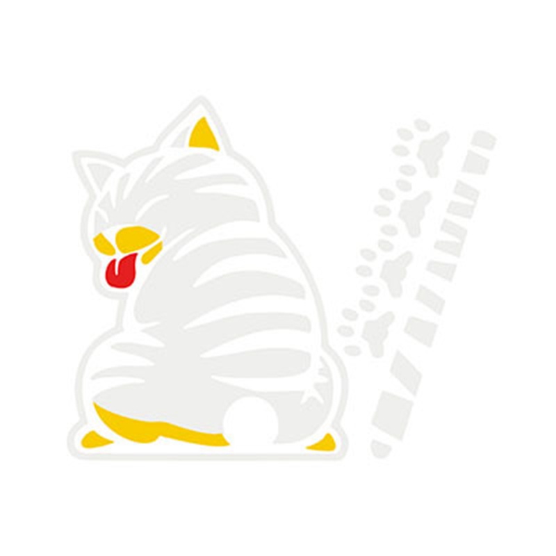 BK Creative Cat Moving Tail Paws Reflective Car Stickers Windshield ...