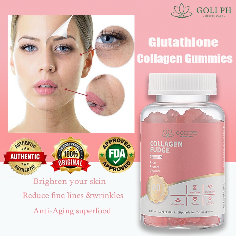 Goli ph Glutathione Gummies AntiAging Whitening Skin Collagen Vitamins Boost Energy and
