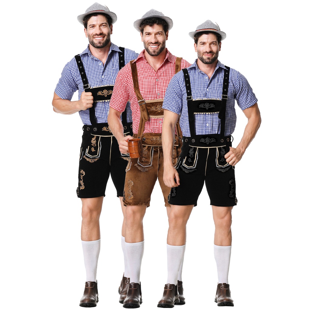 German Oktoberfest Costumes Men Traditional Bavarian Beer Male Shirt ...