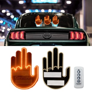 Universal Fun Car Middle Finger LED Light with Remote Car Gadgets