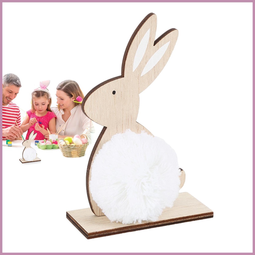 Bunny Wooden Table Centerpieces Rabbit Wood Blocks Handmade Modern ...