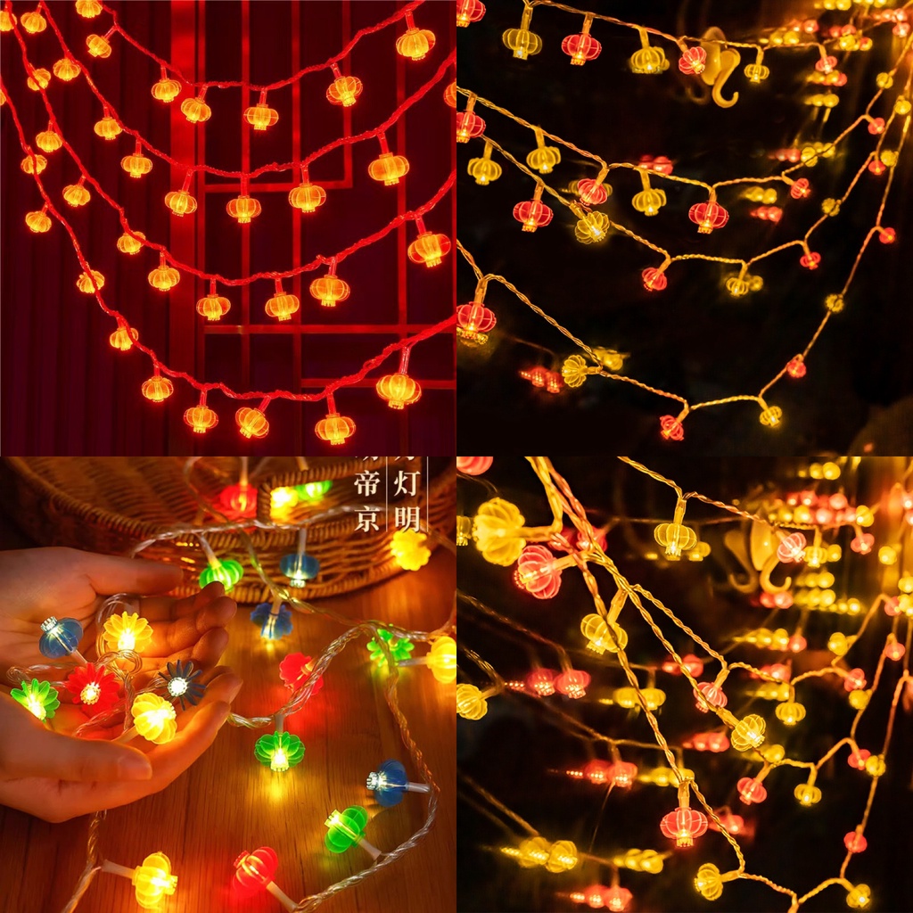 1.5m 3m 5m 20 led Solar Lights string Spring Festival decoration color ...