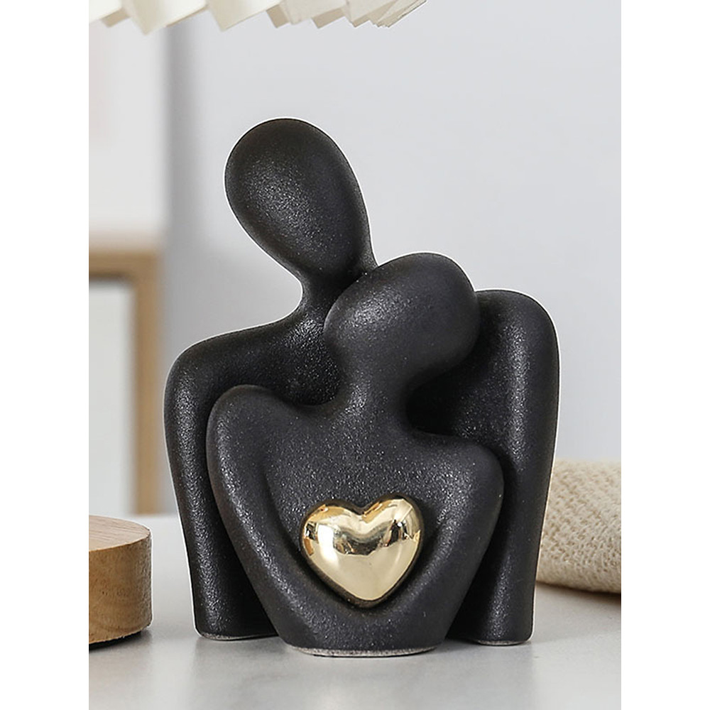 Abstract Couple Hugging Statue Modern Art Embracing Ceramic Lover ...