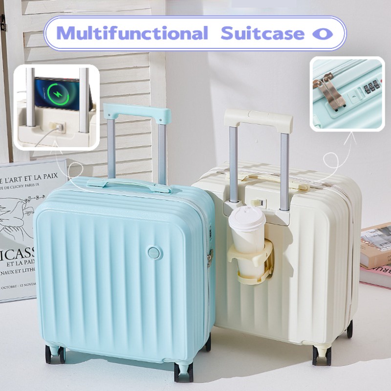 18 Inches Luggage With Usb Port Trolley Case Universal Wheel Password ...