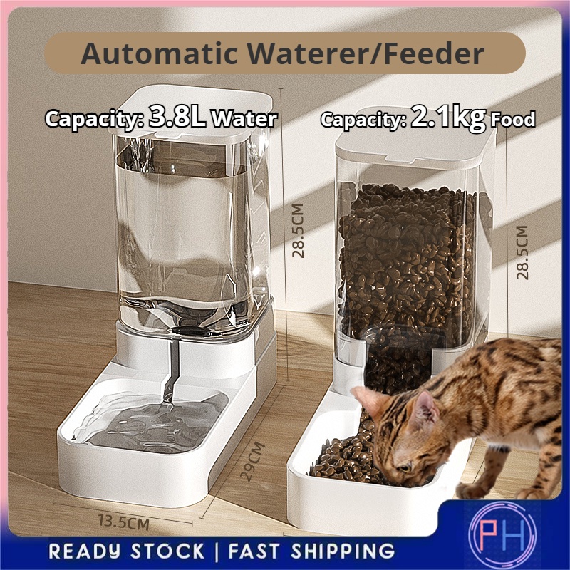 3.8L Pet Automatic Feeders Large Capacity Water Fountain Plastic Water