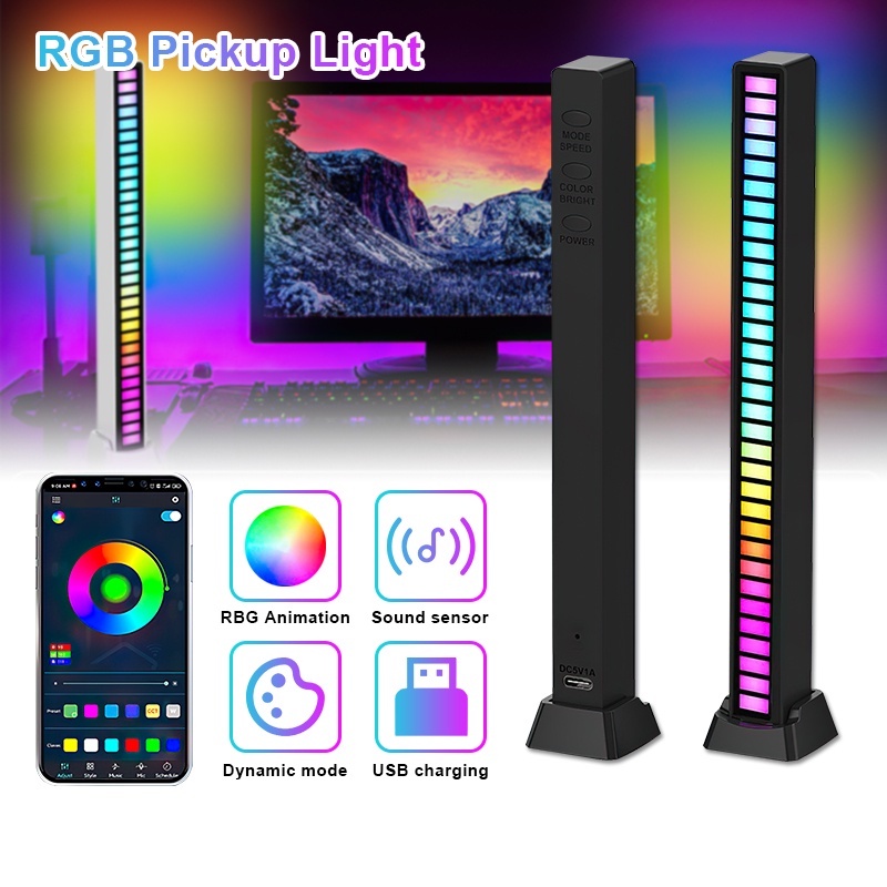Sound Control Creative LED Strip Sound Control Rhythm Light Bar RGB ...
