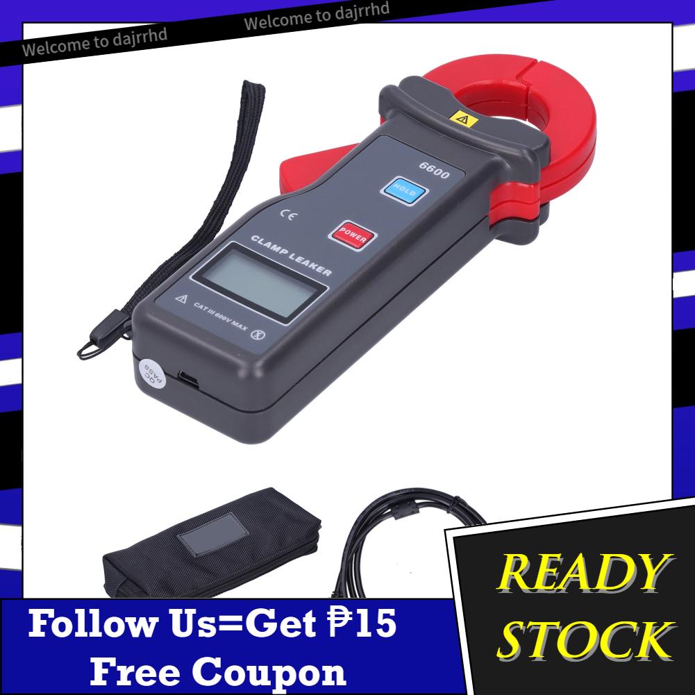 Dajrrhd AC 0MA600A Earth Leakage Current Clamp Meter Tester Digital