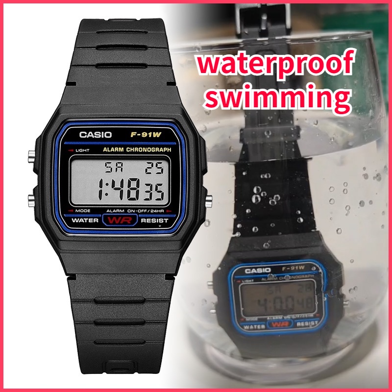 casio watch for men original waterproof Digital Water proof Multifunctional wrist Watch Swimming watch F 91W vintage Gift for men Shopee Philippines