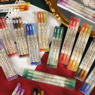 JIANWU 9pcs/set 0.5mm Creative Morandi Color Gel Pen Set Kawaii journal Pen  for Student