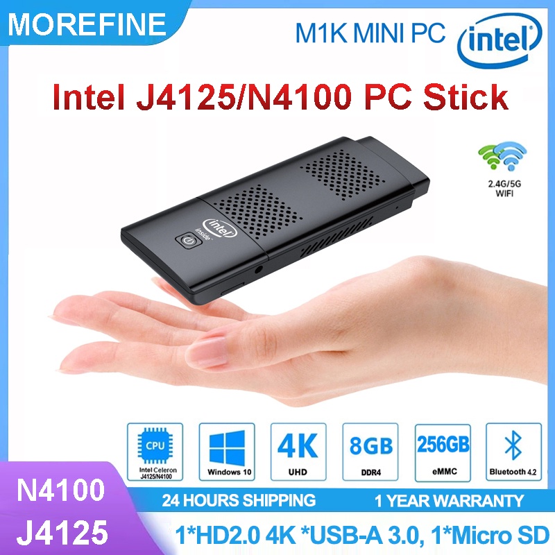 M1K Intel Mini PC Stick Intel Celeron J4125 N4100 Windows10 eMMC WIFI5