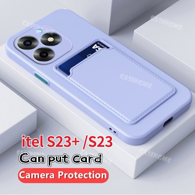 itel S23+ 2023 Candy Card Slot Wallet Silicone Soft Casing For itel S23 ...