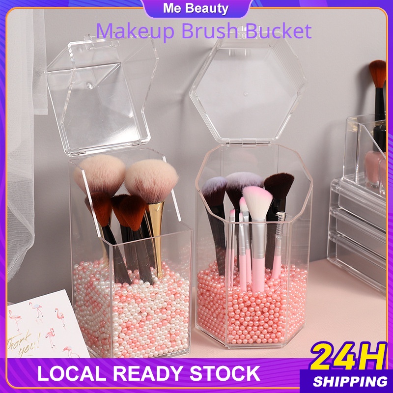 Clear Medium Sized Acrylic Makeup & Brush Holder Stand Organizer