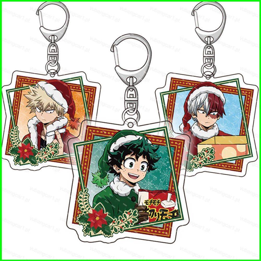 YB1 My Hero Academia Keychain Christmas Anime Keyring Acrylic Bag