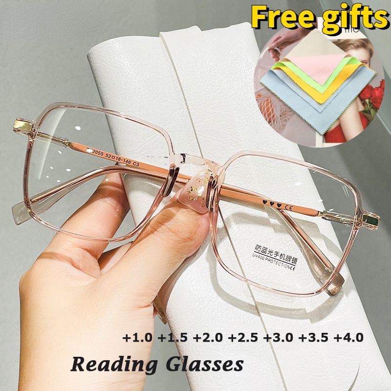 (+50 To +400) Fashion Reading Glasses Anti-radiation Eyeglasses with Grade  +50 +100 +150 +200 +250 +300 +350 +400 Reading Glasses for Women Presbyopia 