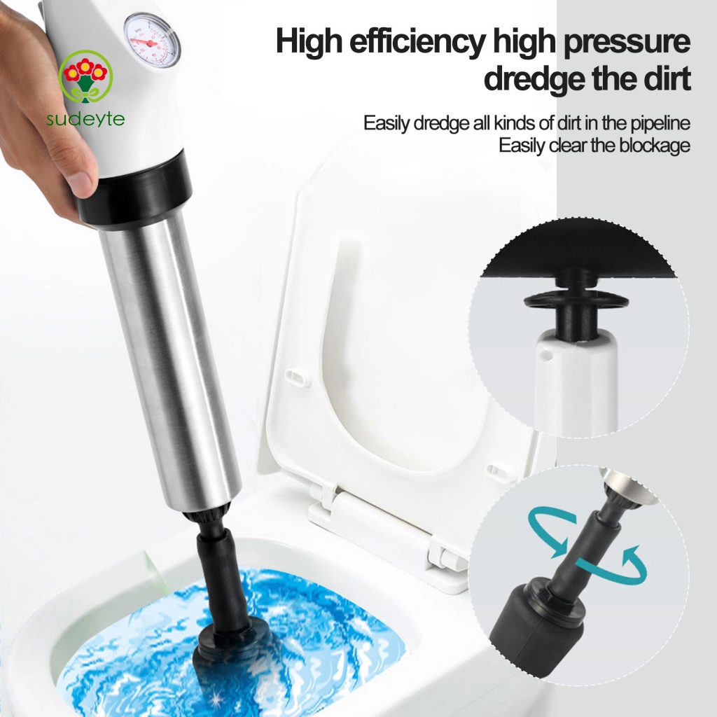 sudeyte Toilet High Pressure Unclog Tool Unclog Plunger for Toilet
