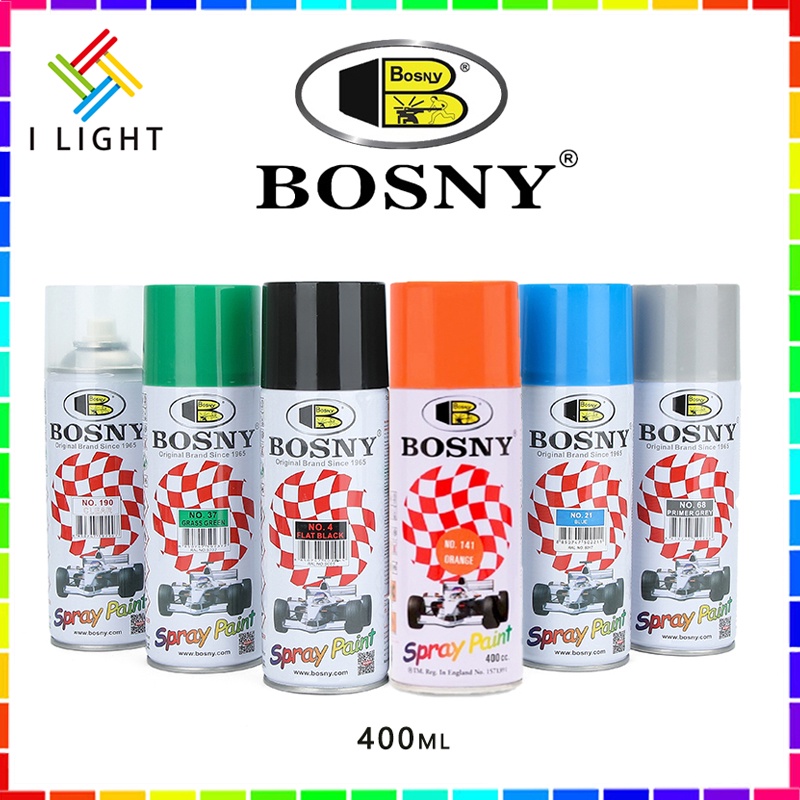 （Fast Delivery）400mL BOSNY Waterproof Paint Black/Blue/Red Full Color