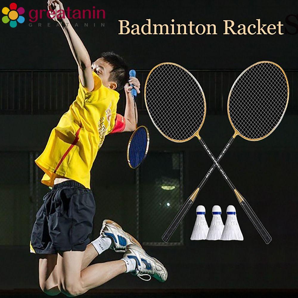 GREATANIN Badminton Rackets, Carrying Bag High Resilience Double
