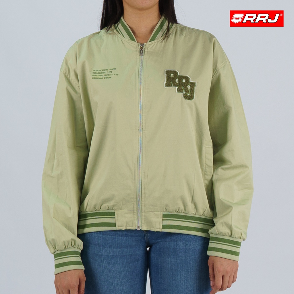 RRJ Basic Jacket for Ladies Regular Fitting Nylon Fabric Bomber Jacket