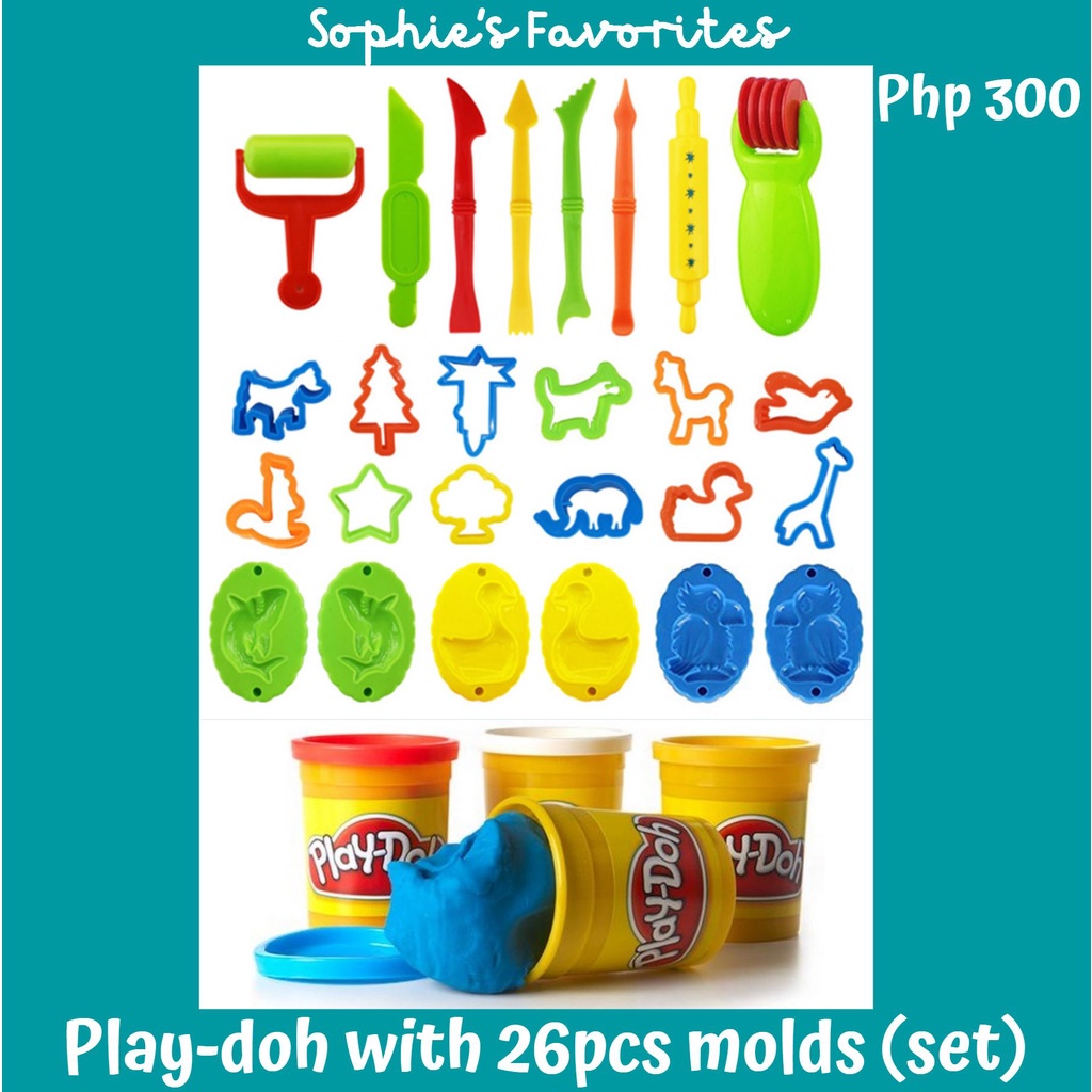 【hot sale】 Playdoh set with 26 molds SET Playdoh with 26 pcs molds