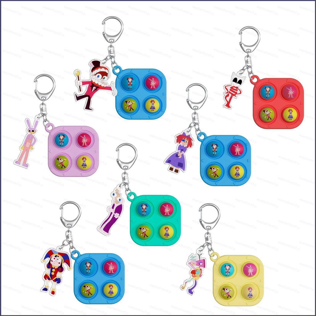 YE The Amazing Digital Circus Keychain Anime Keyring Bubble Press ...