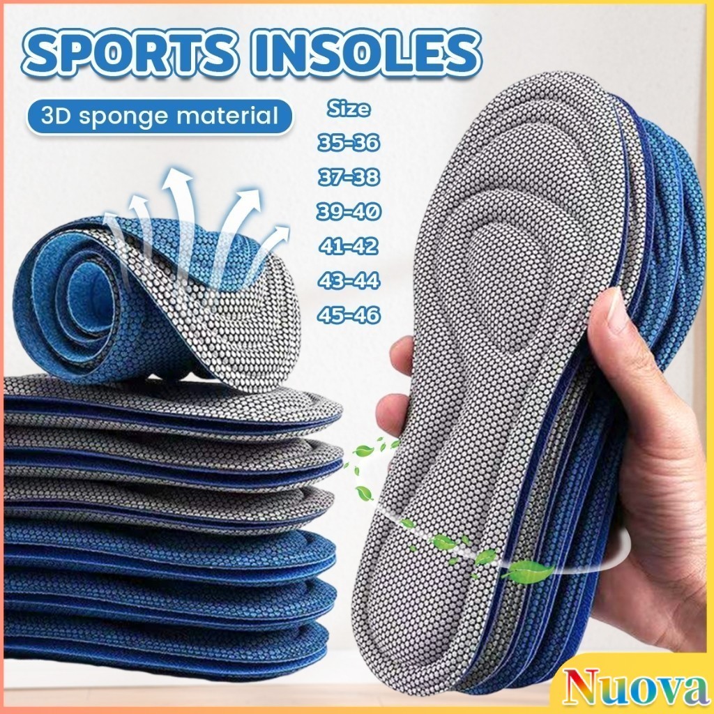 Nuova Sports Insoles Soft Bottom Sports Insole Sponge Pad For Men And ...