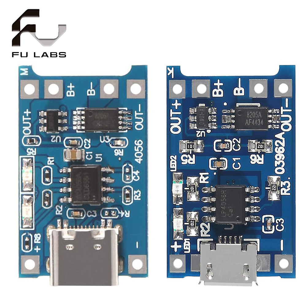 Type-c/Micro USB 5V 1A 18650 TP4056 Lithium Battery Charger Module ...