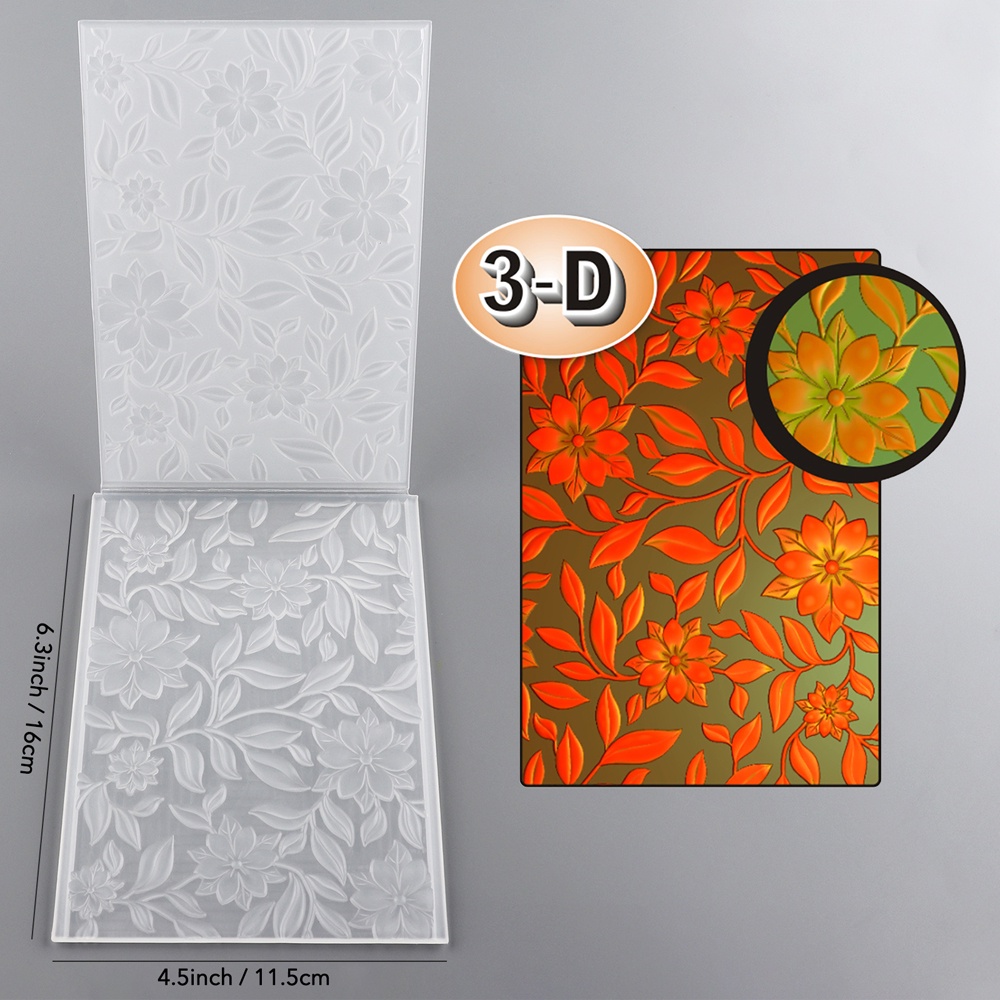 3D Embossing Folder Flower Leaves Pattern Scrapbooking Supplies Craft ...