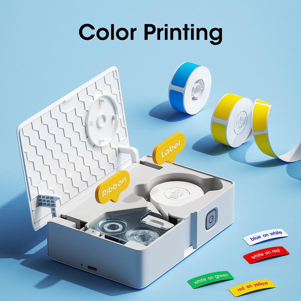 Description Picture 5 of itemNIIMBOT B18 Labeling Ribbon, Refill Tapes for Thermal Transfer Label Printer/Color label Printer, Long Lasting Non Fade