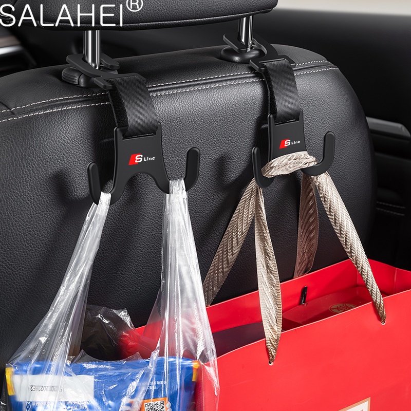 2/4Pcs Universal Car Seat Headrest Hook Storage Hanger For Audi Sline