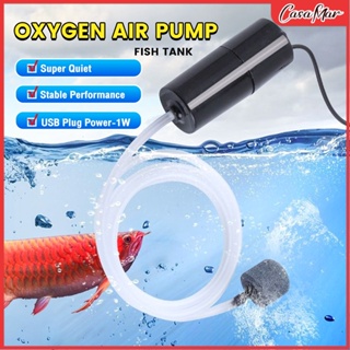 C.M. Small Portable USB Aquarium Oxygen Air Pump Fish Tank Oxygenator With  Hose and Airstone