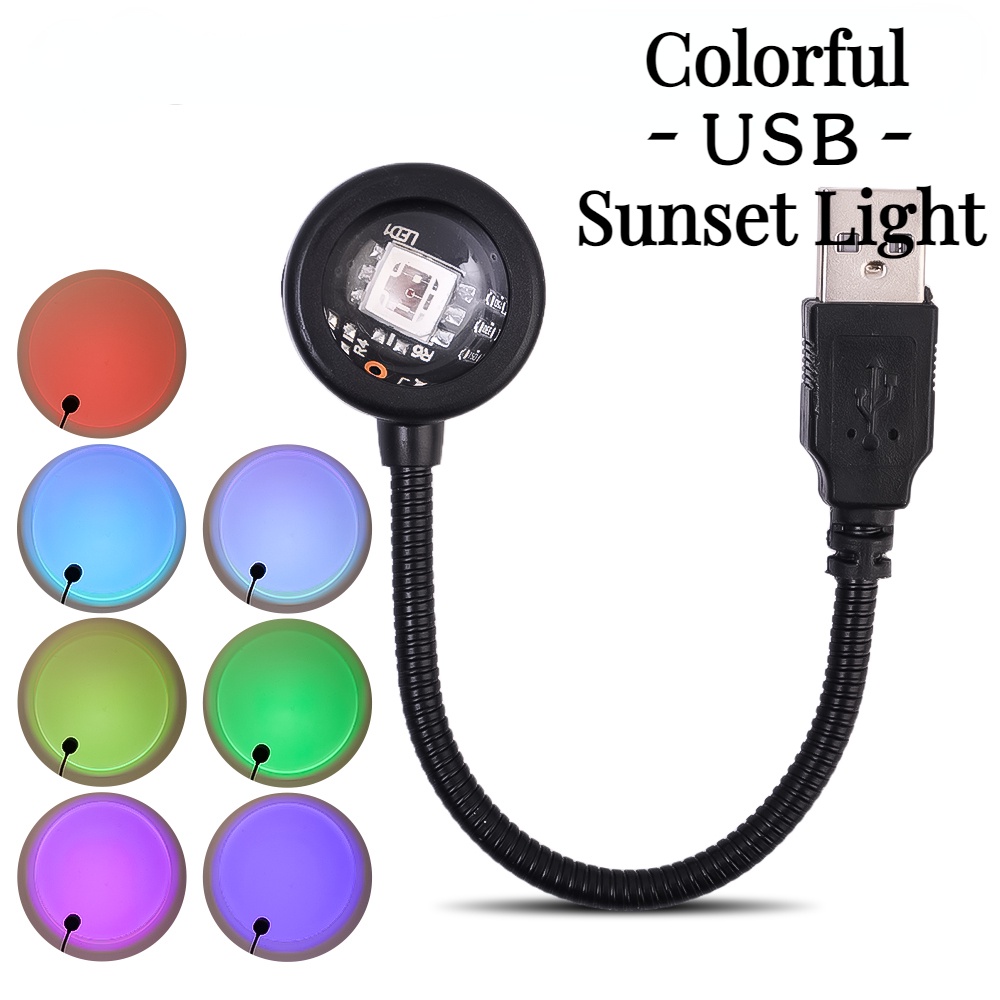Multicolor Sunset Projector Atmosphere Light with USB Plug / Home Party ...