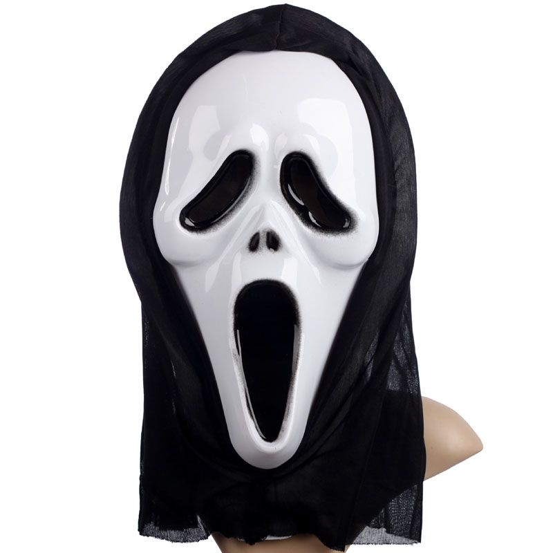 Halloween Mask Ghost Mask Horror Mask Headgear Velcro Mask Screaming Funny Scary Grimace Skull 