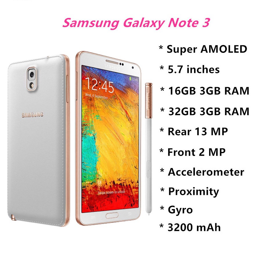 Samsung Galaxy Note mobile phone 3GB RAM 16GB ROM 3GB RAM