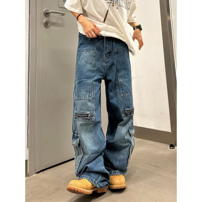 JM Work Trousers Combat Style White Grey - Multi Pocket- Painters - View #9